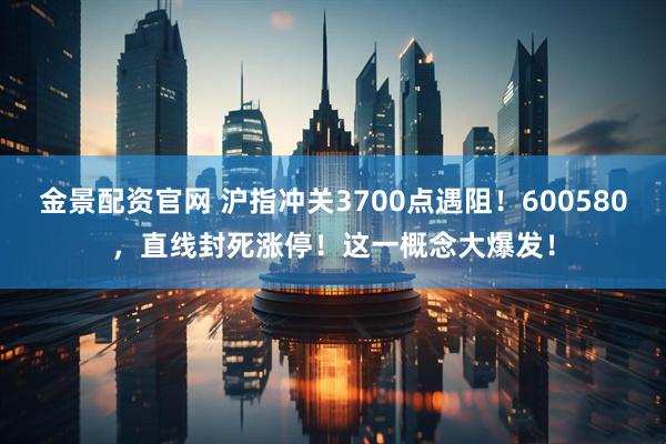 金景配资官网 沪指冲关3700点遇阻！600580，直线封死涨停！这一概念大爆发！